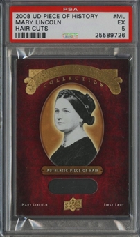 2008 Upper Deck Piece of History "Hair Cuts" #ML Mary Lincoln – PSA EX 5